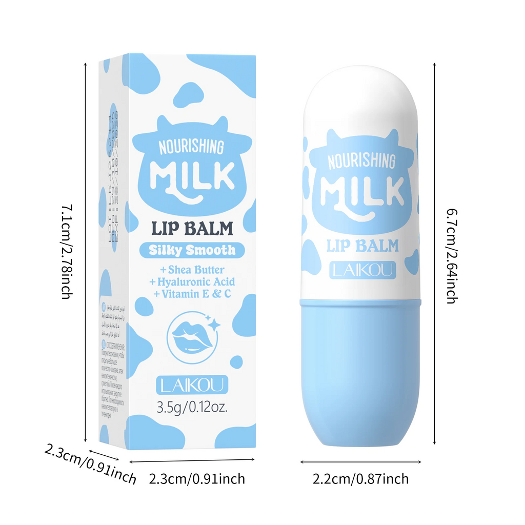 Milk Nourishing Lip Balm 3.5g — Deep Moisturizing, Anti-Dryness & Lip Line Smoothing Stick with Shea Butter, Hyaluronic Acid, Vitamin E & C for Silky Soft Kissable Lips