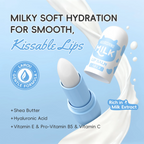 Milk Nourishing Lip Balm 3.5g — Deep Moisturizing, Anti-Dryness & Lip Line Smoothing Stick with Shea Butter, Hyaluronic Acid, Vitamin E & C for Silky Soft Kissable Lips
