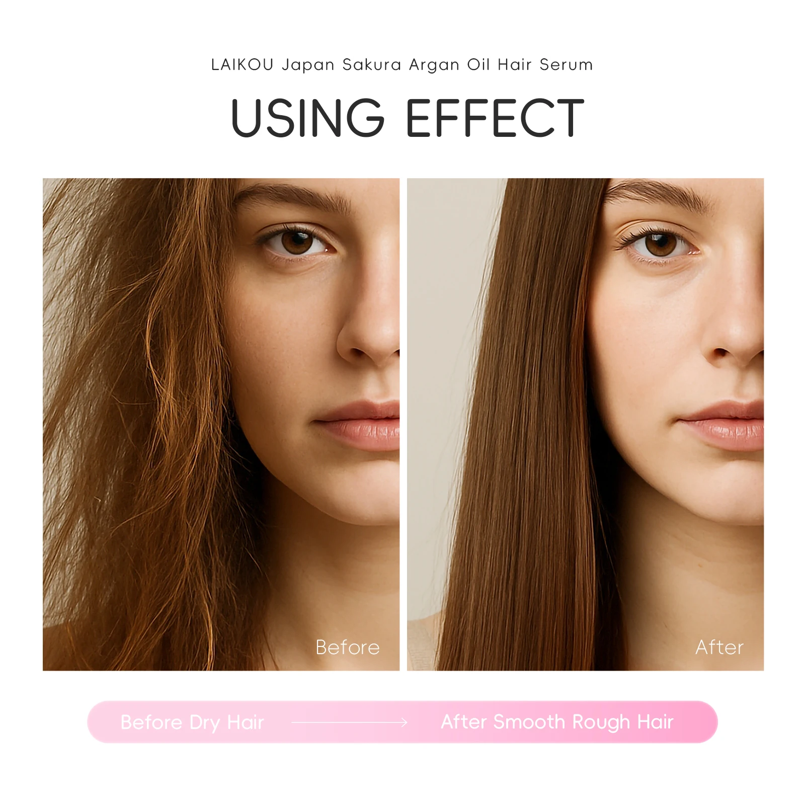 Japan Sakura Argan Oil Hair Serum — Frizz Control, Split End Repair & Glossy Shine — Non-Greasy Leave-In Treatment