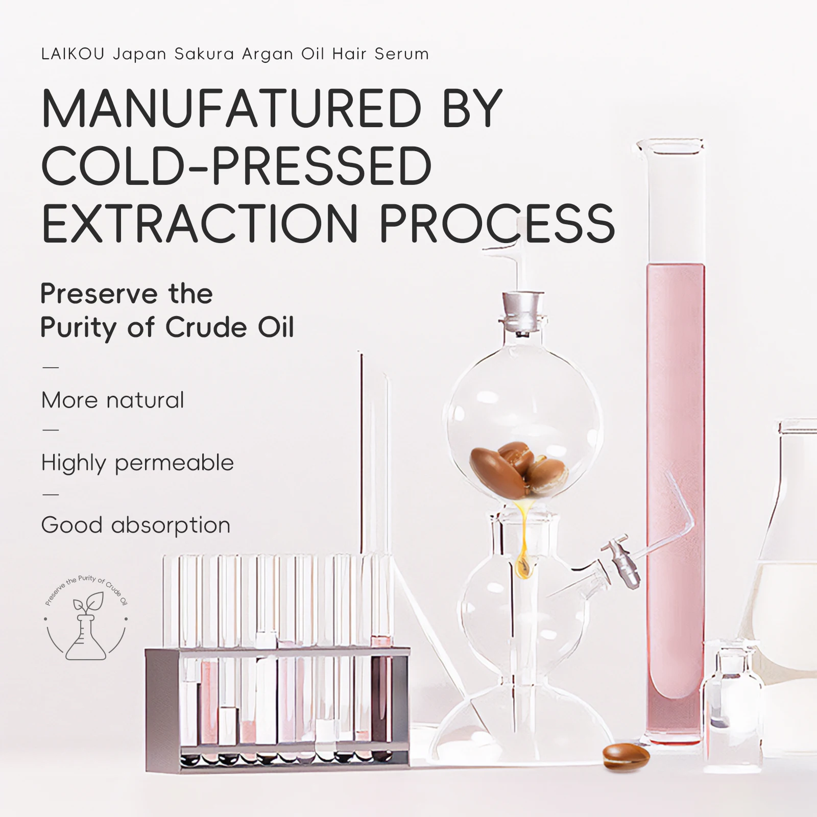 Japan Sakura Argan Oil Hair Serum — Frizz Control, Split End Repair & Glossy Shine — Non-Greasy Leave-In Treatment