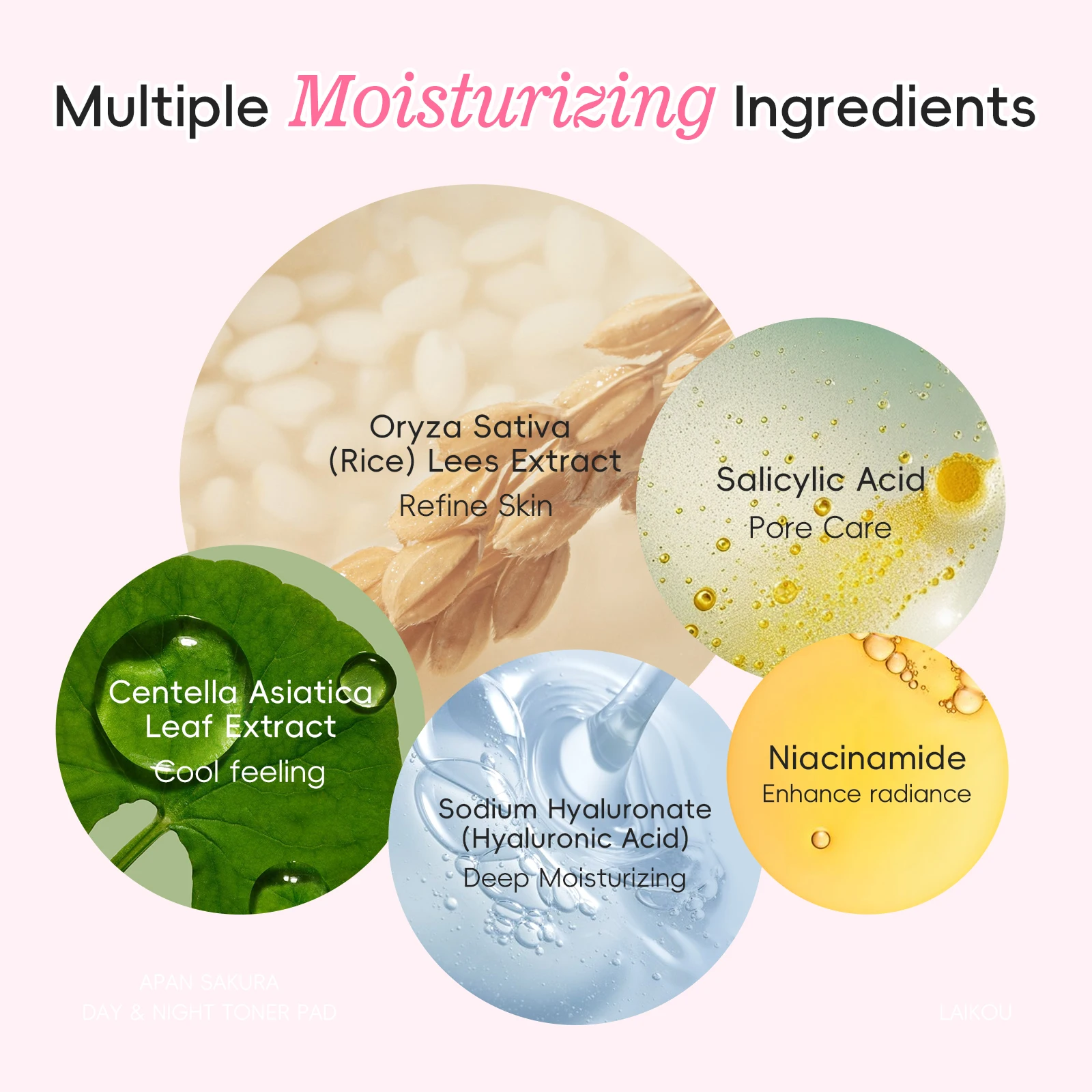 Japan Sakura Day & Night Toner Pad 100ml – Hyaluronic Acid, Niacinamide & Salicylic Acid Moisturising and Firming Face Toner Pads for All Skin Types