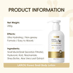 Compact-sized Korea Snail Body Lotion 200g – Deeply Moisturizing, Anti-Aging & Brightening Formula with Snail Mucin, Hyaluronic Acid & Niacinamide