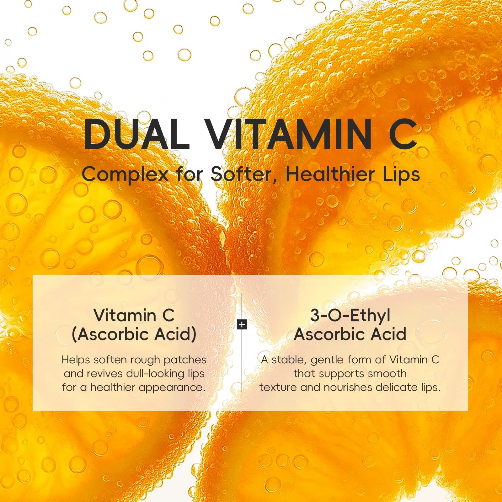 Vitamin C Lip Balm – Hydrating, Anti-Crack & Lip Line Lightening Balm with Shea Butter, Hyaluronic Acid & Honey Extract for Soft, Dewy Lips