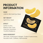 24K Gold Hydrogel Collagen Eye Mask — Soften, Firm & Brighten — Reduces Dark Circles, Puffiness, Eye Bags & Fine Lines — Korean Skincare, 24 Pairs