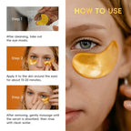 24K Gold Hydrogel Collagen Eye Mask — Soften, Firm & Brighten — Reduces Dark Circles, Puffiness, Eye Bags & Fine Lines — Korean Skincare, 24 Pairs