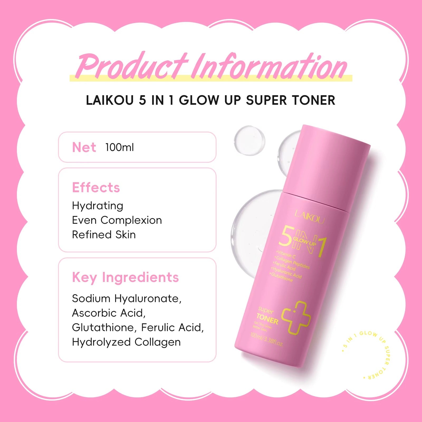 5-in-1 Luminous Hydrating Toner 100ml – Refresh, Hydrate & Glow for Even Complexion and Refined Skin