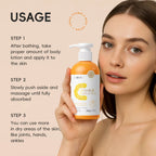 Compact-sized Vitamin C Body Lotion with Hydrolyzed Collagen, Vitamin E & Shea Butter – Deep Hydrating Moisturizer for Radiant, Soft & Smooth Skin 200g