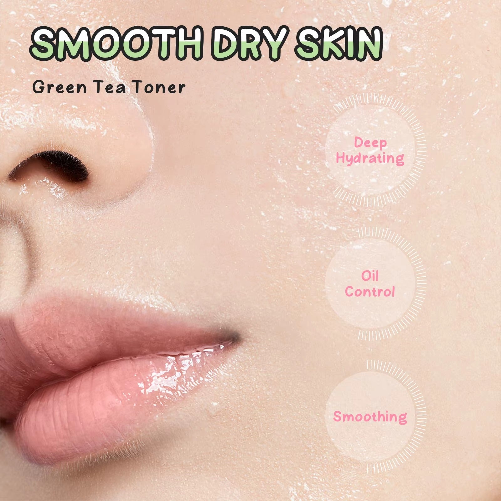 Green Tea Toner 100ml – Deep Hydrating, Pore Minimizing & Oil Control Facial Mist with Witch Hazel & Seaweed for Oily and Sensitive Skin