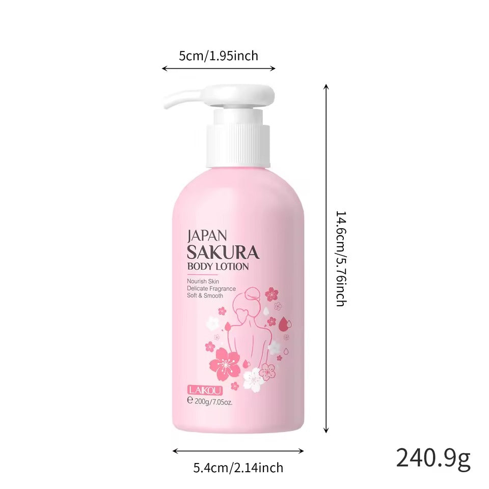 Compact-sized Japan Sakura Brightening Body Lotion – Firming & Hydrating Skin Care for Women with Niacinamide & Sakura Extract, 200g