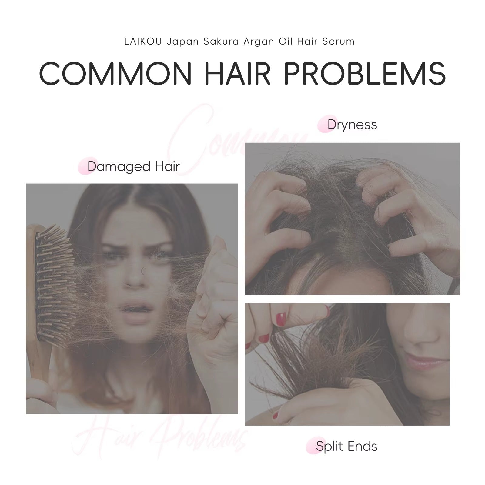 Japan Sakura Argan Oil Hair Serum — Frizz Control, Split End Repair & Glossy Shine — Non-Greasy Leave-In Treatment