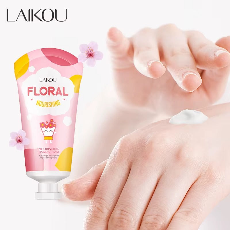Natural Plant Extract Nourishing Floral Hand Cream 50g – Deep Moisturizing, Brightening & Anti-Aging Hyaluronic Acid Hand Lotion for Dry Skinl