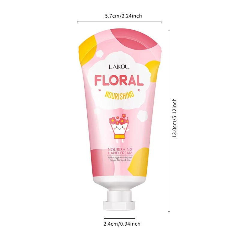 Natural Plant Extract Nourishing Floral Hand Cream 50g – Deep Moisturizing, Brightening & Anti-Aging Hyaluronic Acid Hand Lotion for Dry Skinl