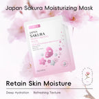 Japan Sakura Moisturizing Face Sheet Mask — Deep Hydration, Pore Cleansing & Firming Korean Skincare (10 Pcs)