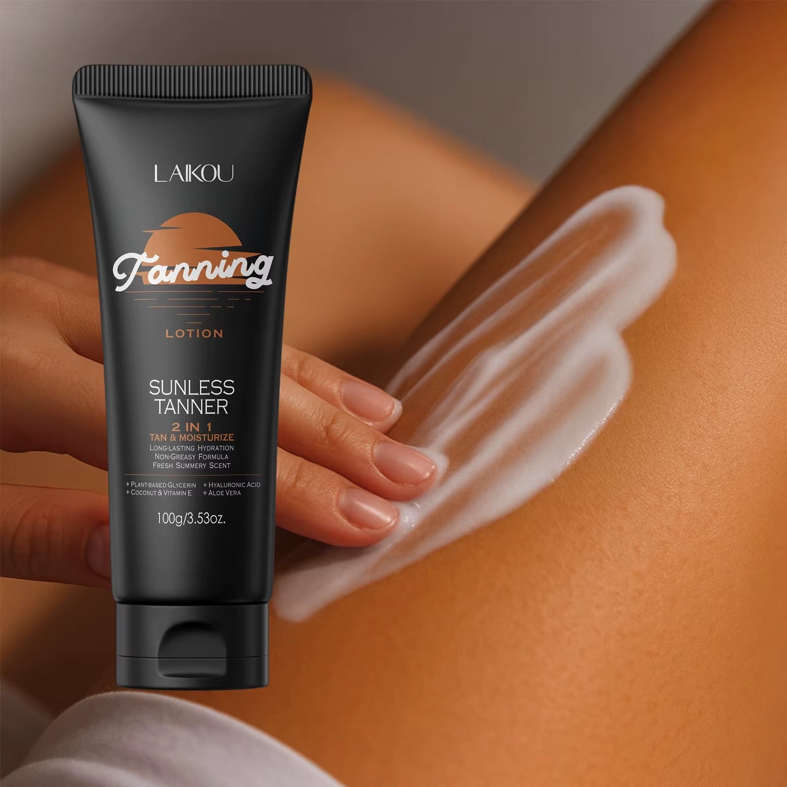 Sunless Self Tanning Lotion 100g – 2-in-1 Bronzer & Moisturizer for a Radiant Sun-Kissed Glow Without UV Damage