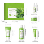 Green Tea 5-Piece Anti-Aging Skincare Set — Cleanser, Toner, Serum, Eye Cream & Face Cream for Oily & Dry Skin