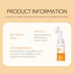Vitamin C & Niacinamide Anti-Aging Facial Cleanser Mousse 120ml – Deep Cleansing, Brightening & Pore Minimizing Face Wash for All Skin Types