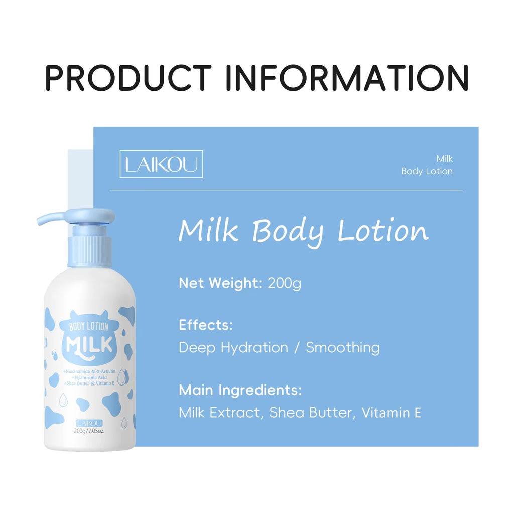 [Compact-sized] Milk Body Lotion – Brightening Moisturizer with Shea Butter, Milk Extract & Vitamin E for Silky, Even-Toned Skin (200g)