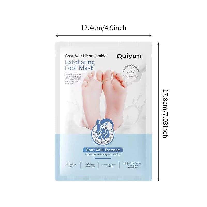 Goat Milk & Niacinamide Brightening Exfoliating Foot Mask — Korean Skincare Moisturizing Foot Peel for Soft, Smooth & Nourished Feet (35g)