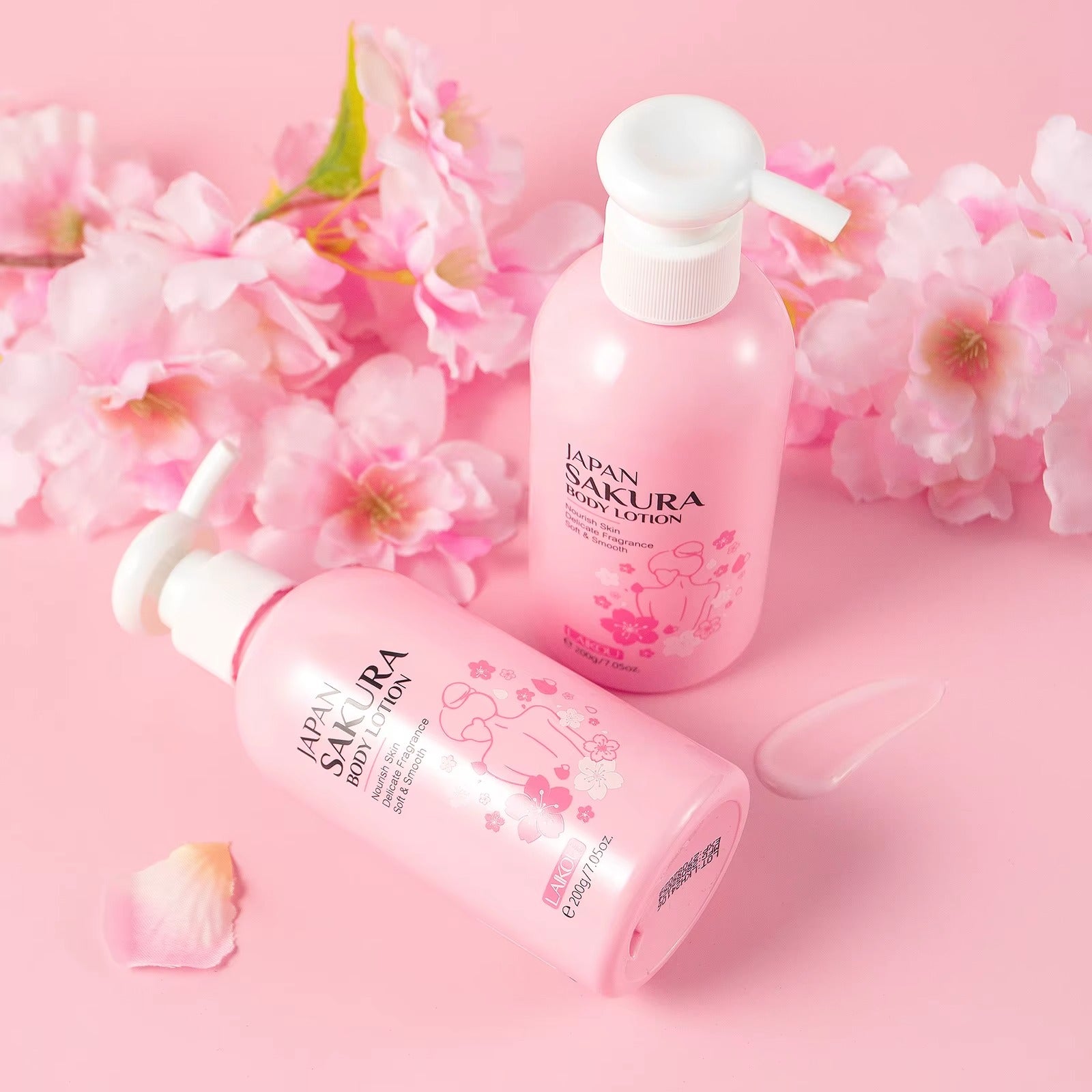 Compact-sized Japan Sakura Brightening Body Lotion – Firming & Hydrating Skin Care for Women with Niacinamide & Sakura Extract, 200g