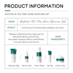 Bye Bye Acne Tea Tree Extract Anti-Aging Skincare Set with Hyaluronic Acid – Nourishing Face Care Set for Clear, Hydrated & Youthful Skin