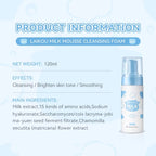 Milk Mousse Cleansing Foam 120ml – Hyaluronic Acid Face Wash for Deep Cleansing, Moisturizing, Brightening & Anti-Aging, Suitable for All Skin Types
