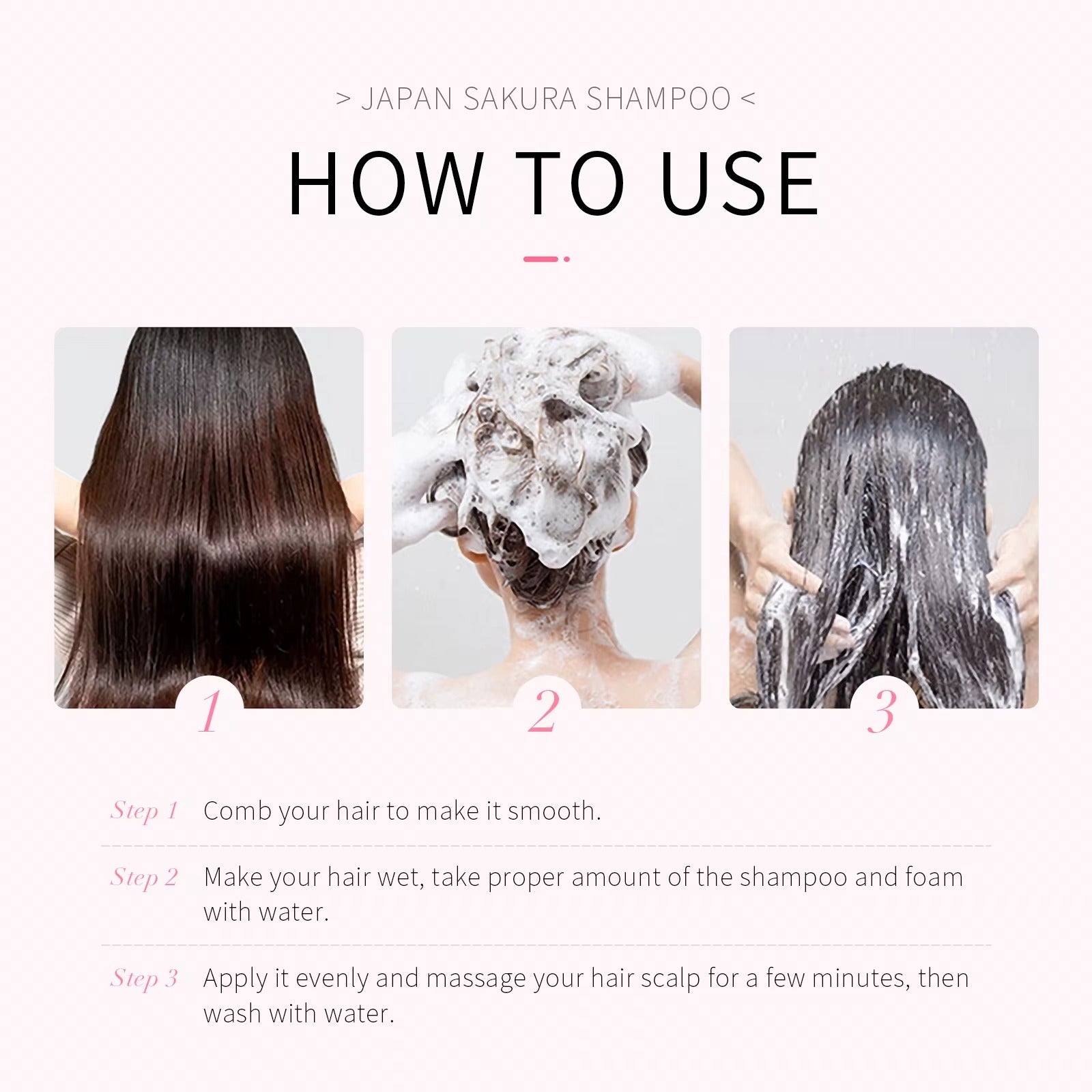 Compact-sized Japan Sakura Shampoo 200ml — Deep Moisturizing, Smoothing & Nourishing Hair Cleanser for Silky, Frizz-Free Hair — All Hair Types