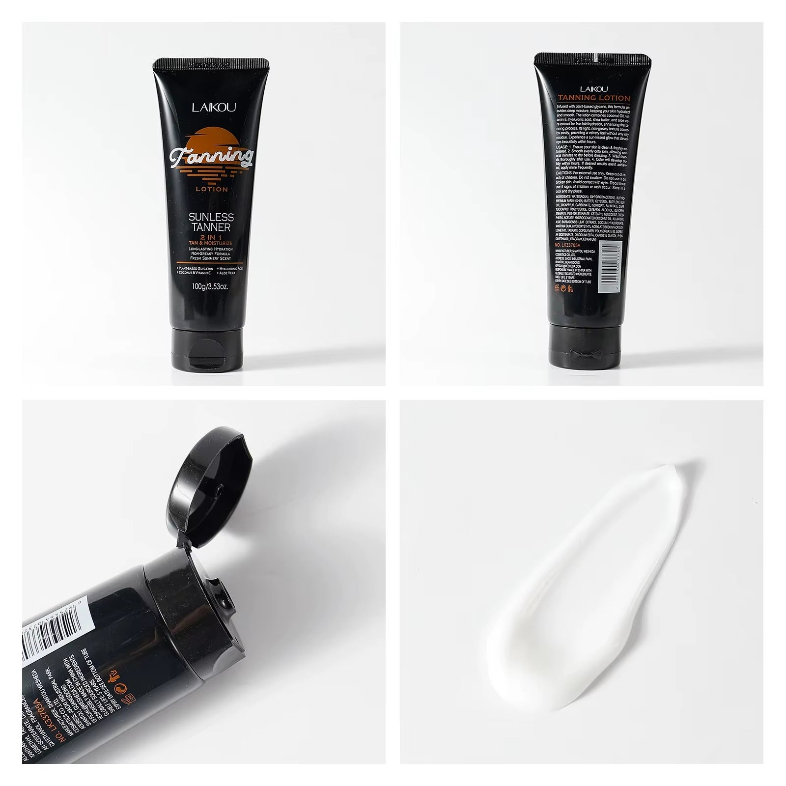 Sunless Self Tanning Lotion 100g – 2-in-1 Bronzer & Moisturizer for a Radiant Sun-Kissed Glow Without UV Damage