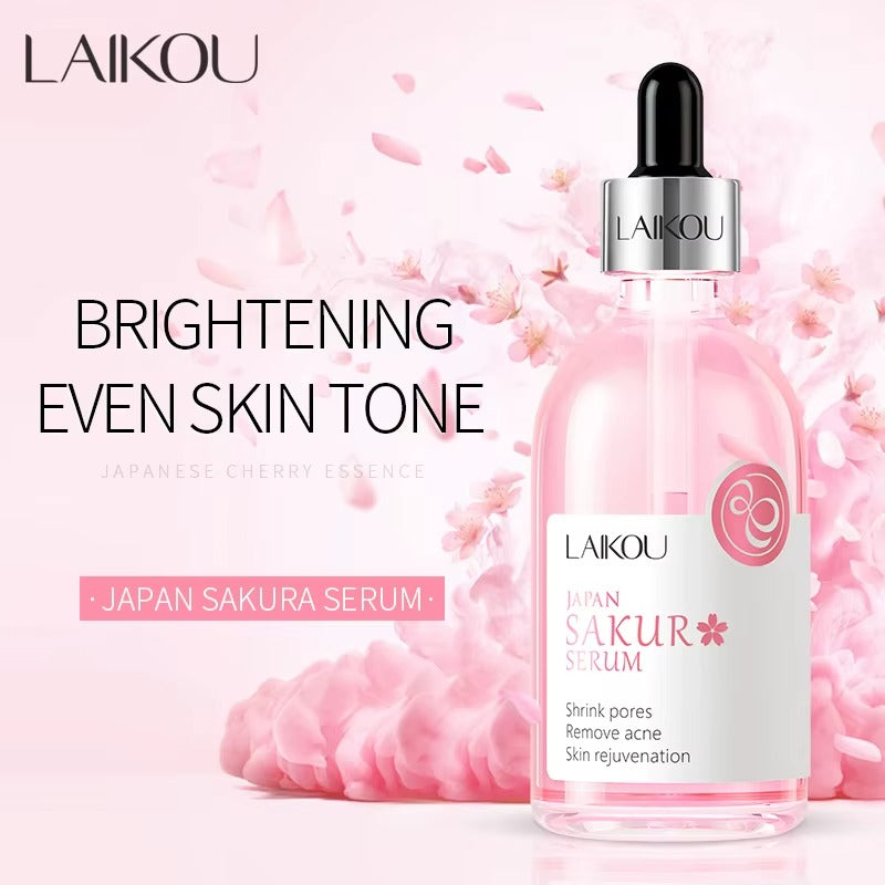Japan Sakura Face Serum 100ml — Skin Tightening, Deeply moisturizes & Brightening Serum with Vitamin C, Hyaluronic Acid & Cherry Blossom Extract for Glowing Skin