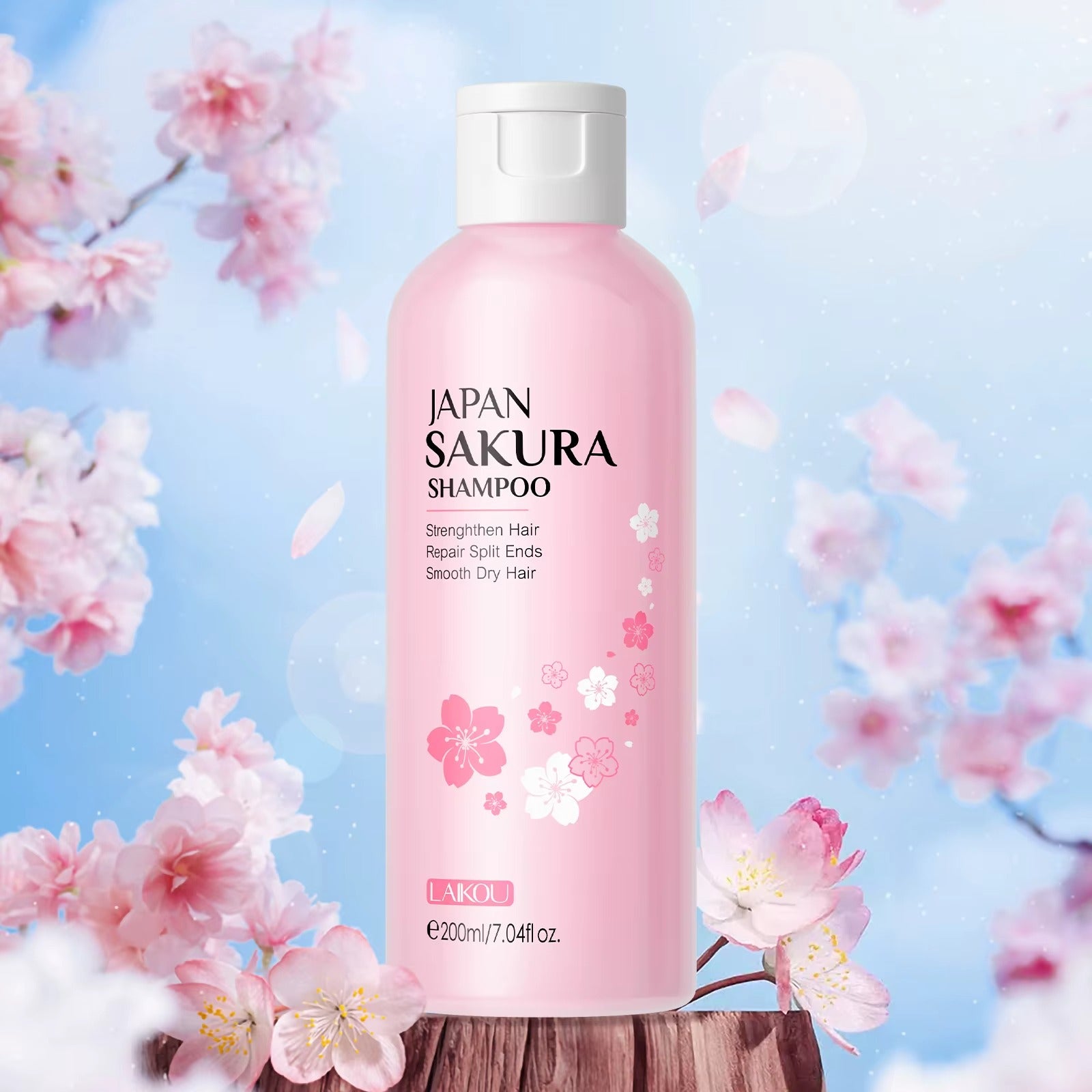 Compact-sized Japan Sakura Shampoo 200ml — Deep Moisturizing, Smoothing & Nourishing Hair Cleanser for Silky, Frizz-Free Hair — All Hair Types