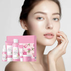 Japan Cherry Blossom 5-Piece Skincare Set — Brightening, Anti-Aging & Deep Hydrating Face Care Kit with Hyaluronic Acid & Prunus Flower Extract for All Skin Types
