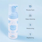 Milk Mousse Cleansing Foam 120ml – Hyaluronic Acid Face Wash for Deep Cleansing, Moisturizing, Brightening & Anti-Aging, Suitable for All Skin Types
