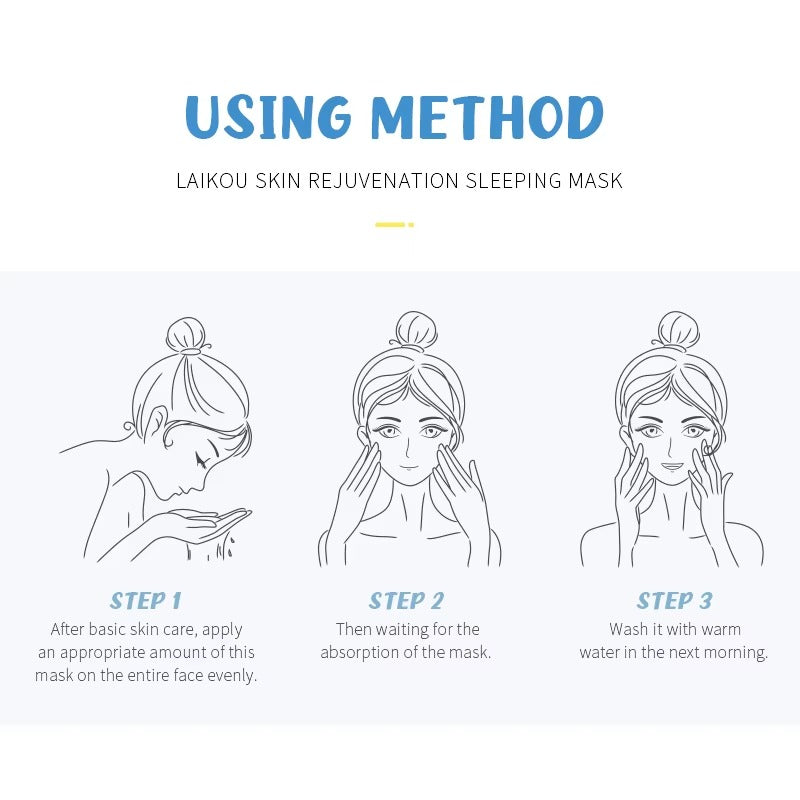 Skin Rejuvenation Sleeping Mask – 15 Travel Packs — Moisturizing, Brightening & Repairing Night Cream for Dry Skin