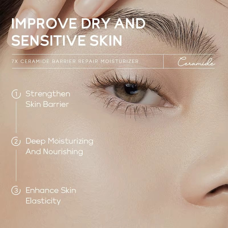 7X Ceramide Barrier Repair Face Cream — Brightening, Fade Dark Spots & Blemishes, Deep Moisturizer & Nourishing Cream for Dry & Sensitive Skin 50g