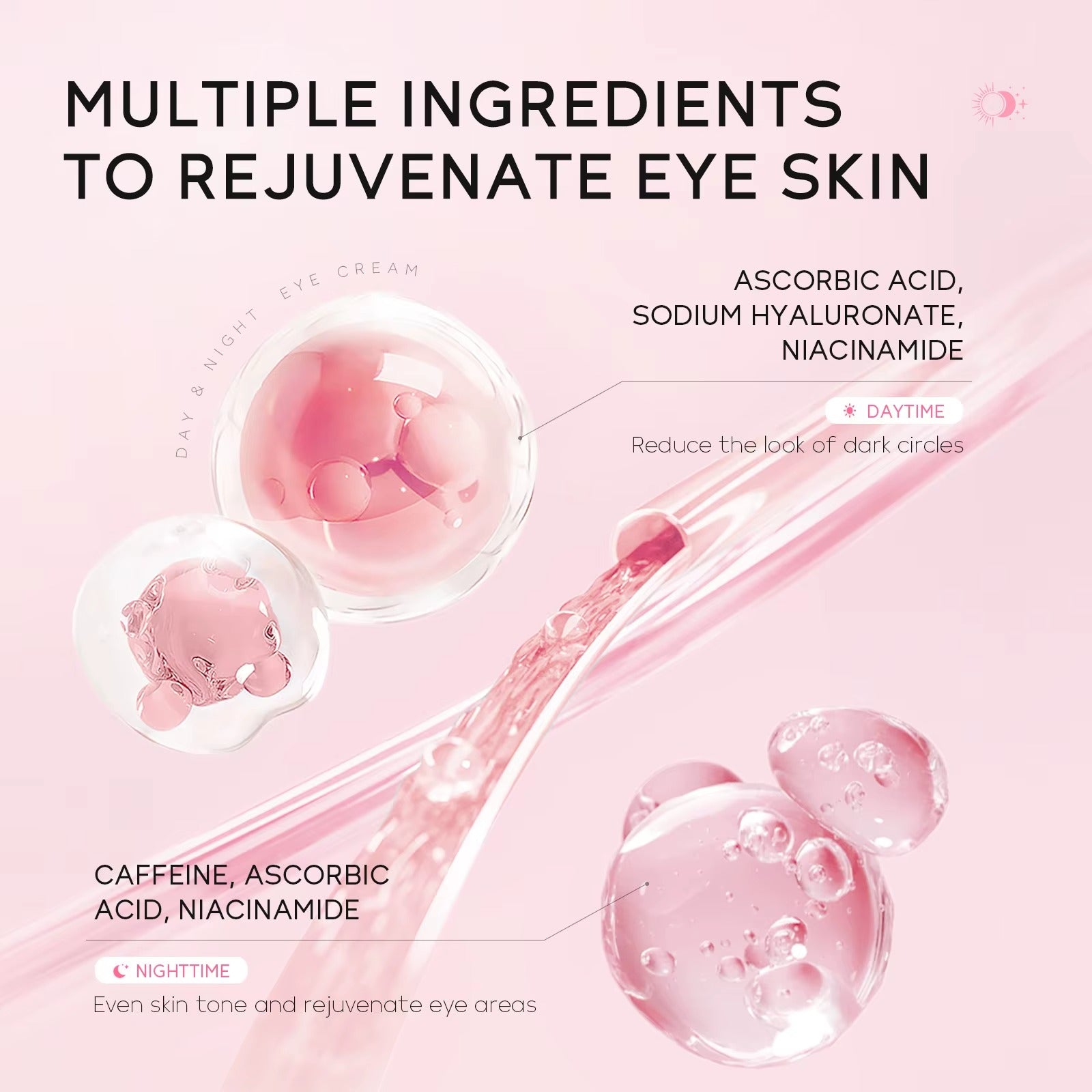 Japan Sakura Day & Night Anti-Aging Eye Lift Cream – Instantly Reduces Dark Circles, Eye Bags, Puffiness & Fine Lines for All Skin Types - 20g