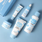 5-Step Milk Glowing Skincare Bundle — Cleanser, Toner, Serum, Eye Cream & Moisturiser — Balance Skin Tone, Improve Skin Radiance for Delicate & Firm Skin