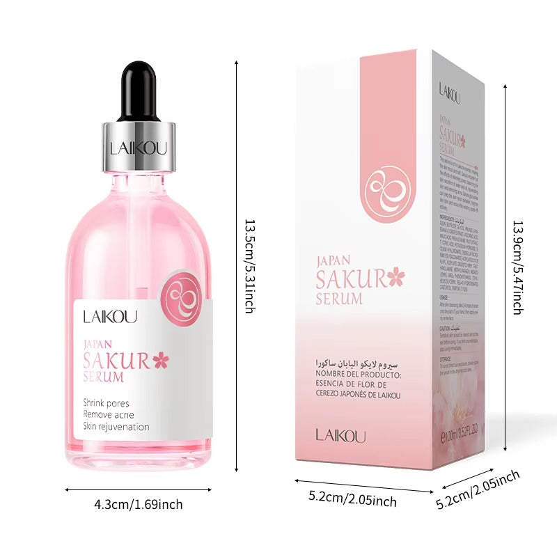 Japan Sakura Face Serum 100ml — Skin Tightening, Deeply moisturizes & Brightening Serum with Vitamin C, Hyaluronic Acid & Cherry Blossom Extract for Glowing Skin
