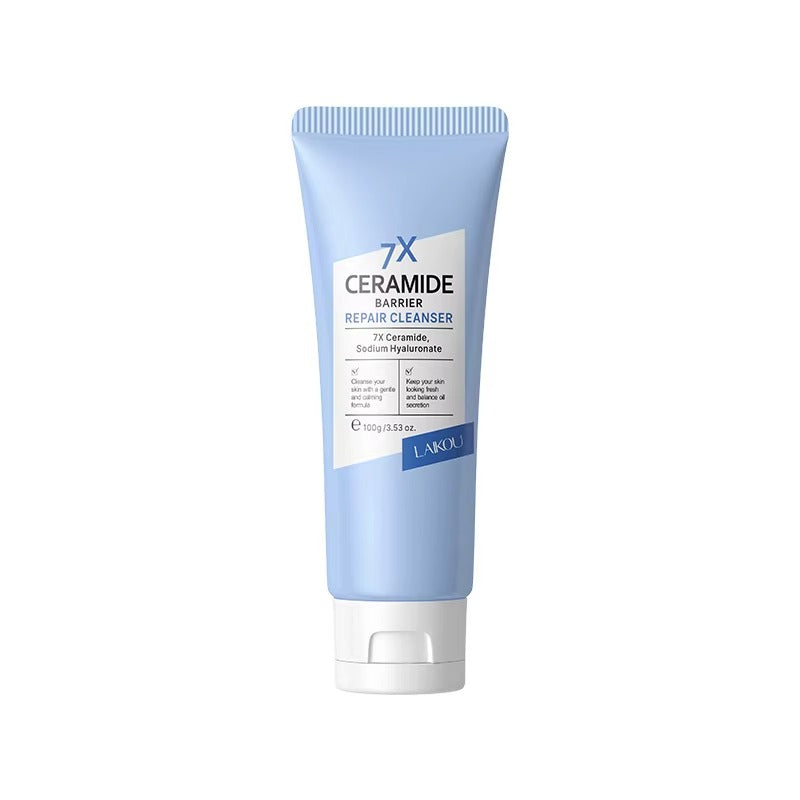 7X Ceramide Barrier Repair Face Cleanser — Deep Pore Cleansing, Acne Soothing & Moisturizing Facial Wash for All Skin Types (100g)