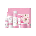 Japan Cherry Blossom 5-Piece Skincare Set — Brightening, Anti-Aging & Deep Hydrating Face Care Kit with Hyaluronic Acid & Prunus Flower Extract for All Skin Types