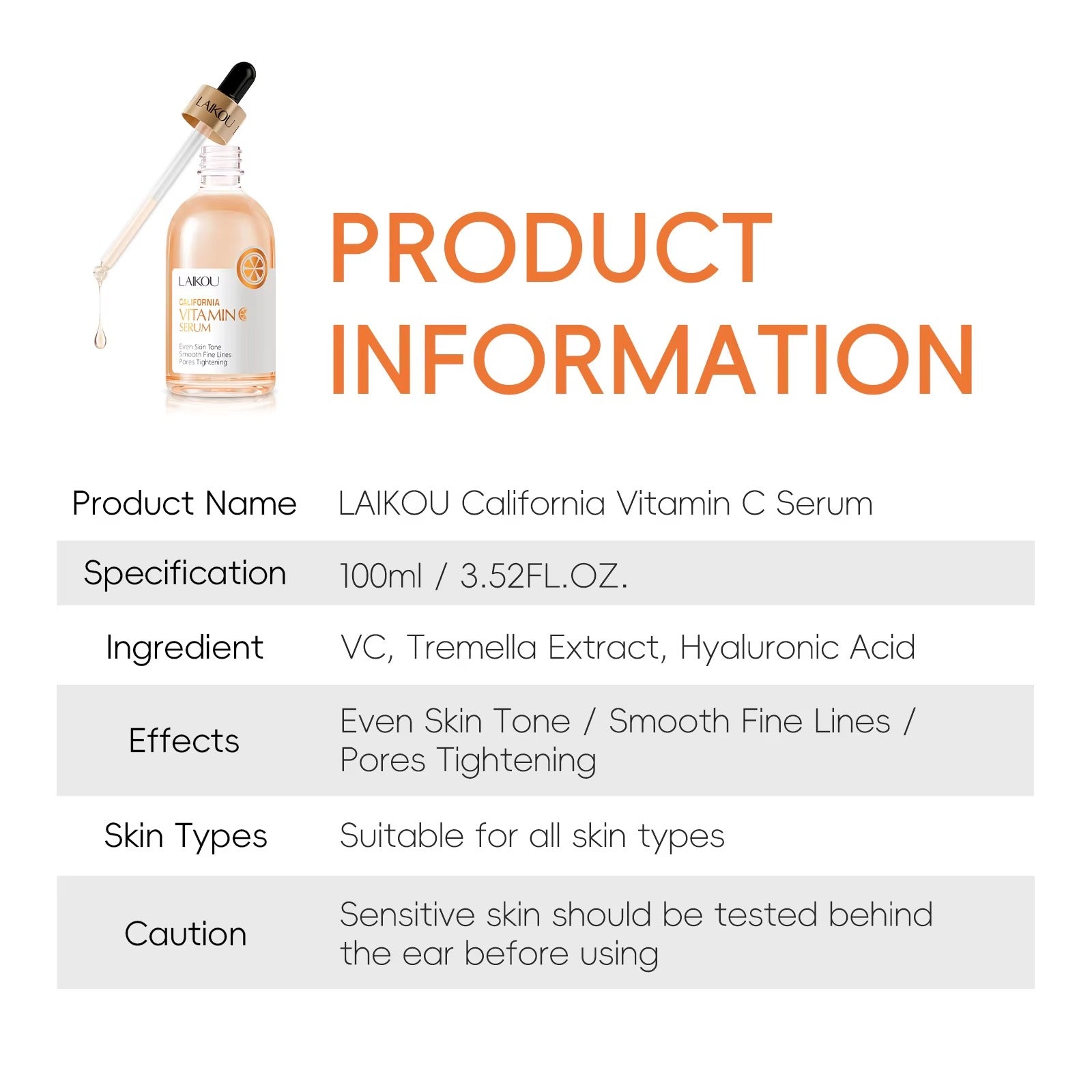 California Vitamin C Face Serum 100ml with Hyaluronic Acid — Anti-Aging, Brightening & Skin Repair Serum for Women