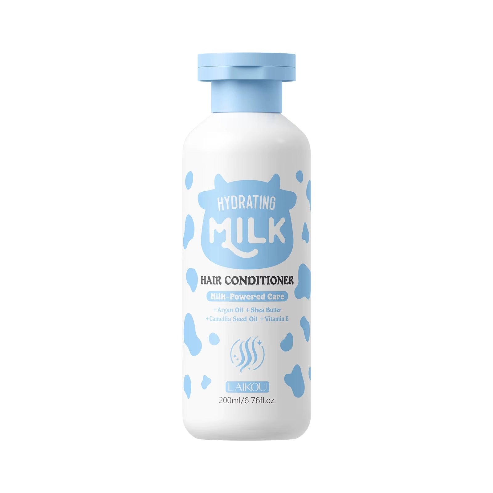 Compact-sized Hydrating Milk Hair Conditioner 200ml — Argan Oil, Shea Butter & Australian Milk Extract for Soft, Smooth & Nourished Curly Hair