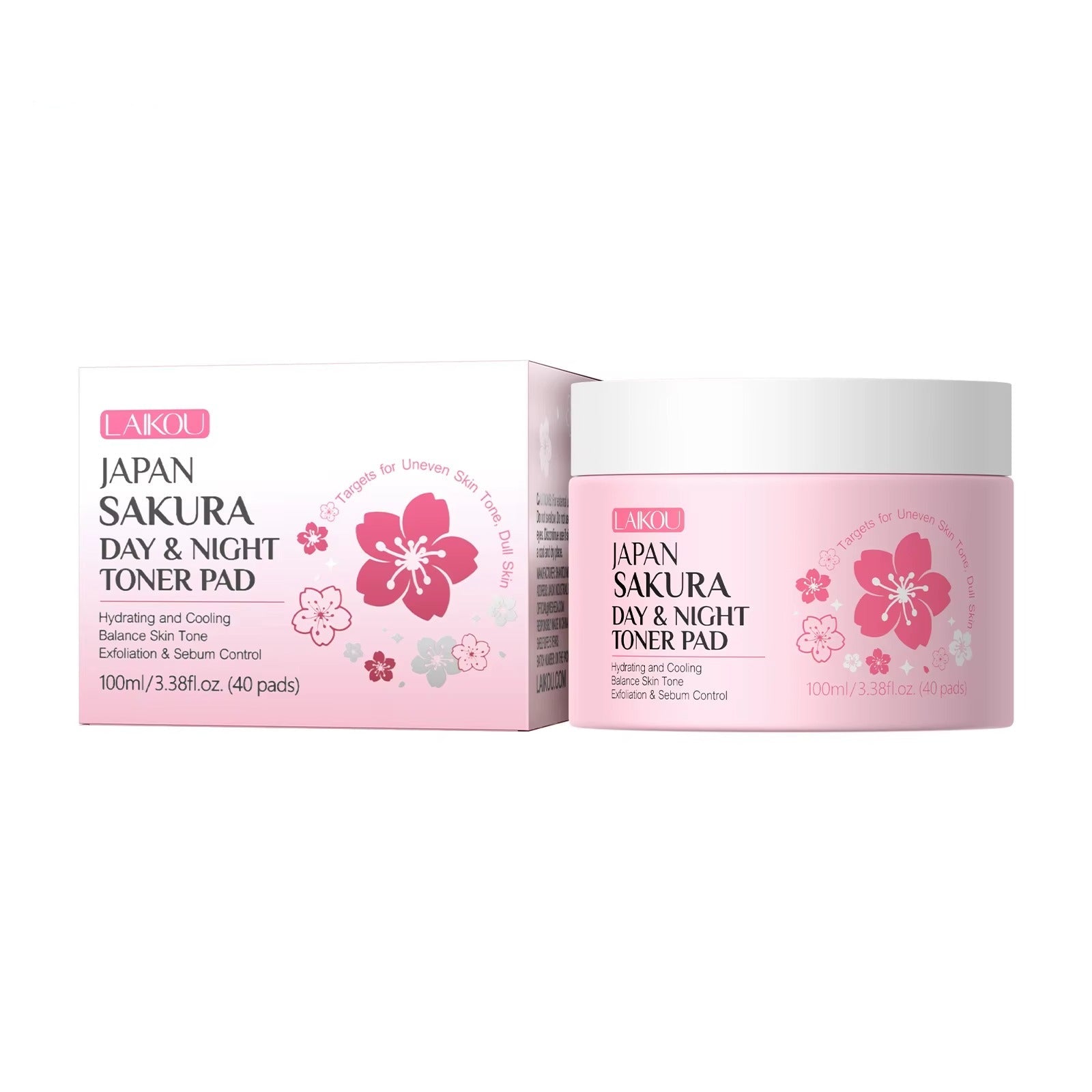 Japan Sakura Day & Night Toner Pad 100ml – Hyaluronic Acid, Niacinamide & Salicylic Acid Moisturising and Firming Face Toner Pads for All Skin Types