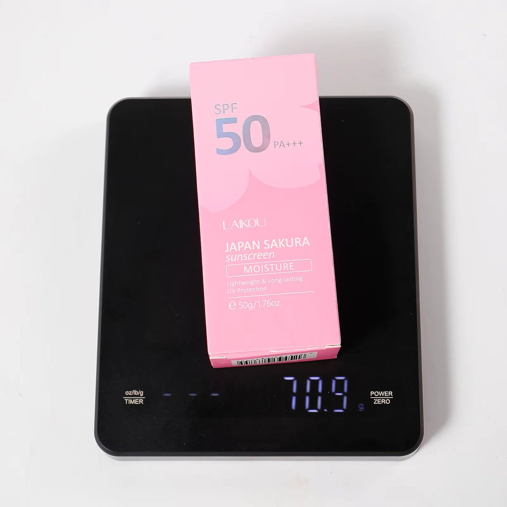 Japan Sakura Sunscreen SPF 50 PA+++ — Korean Face Sunscreen Cream with Niacinamide & Hyaluronic Acid, Waterproof UV Protection 50g