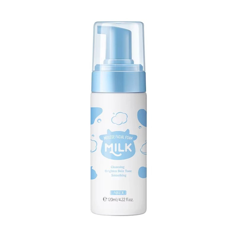 Milk Mousse Cleansing Foam 120ml – Hyaluronic Acid Face Wash for Deep Cleansing, Moisturizing, Brightening & Anti-Aging, Suitable for All Skin Types
