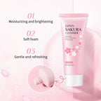 Japan Sakura Face Wash 100g — Brightening & Moisturizing Facial Cleanser for All Skin Types, Deep Pore Cleansing, Oil Control