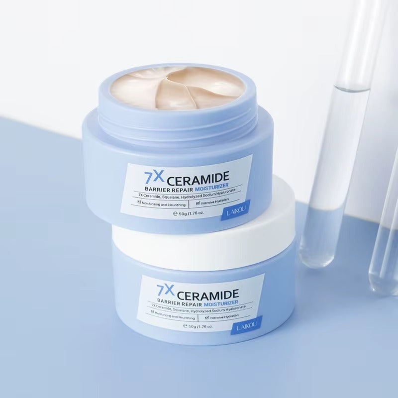 7X Ceramide Barrier Repair Face Cream — Brightening, Fade Dark Spots & Blemishes, Deep Moisturizer & Nourishing Cream for Dry & Sensitive Skin 50g