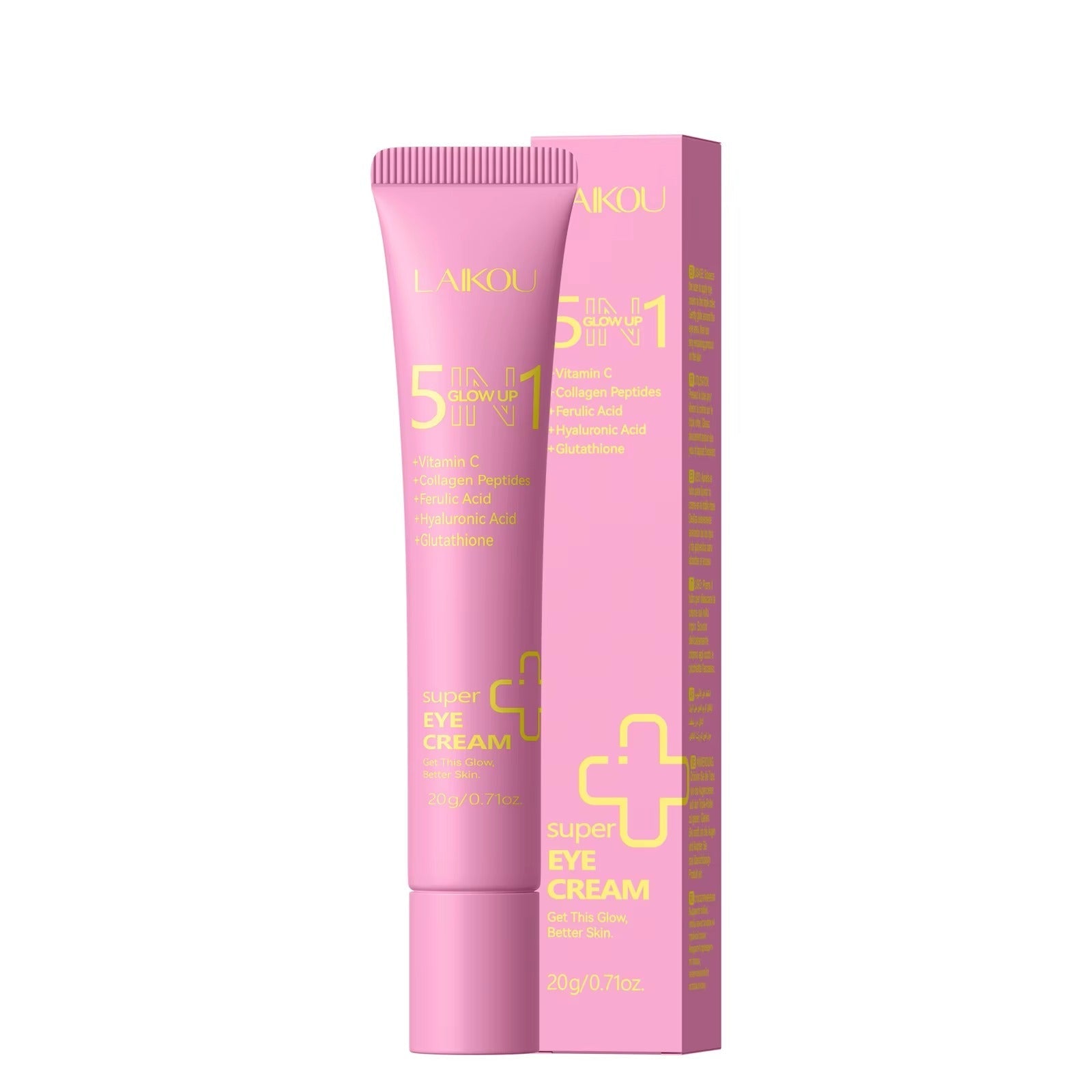 5-in-1 Glow Up Super Eye Cream 20g — Anti-Wrinkle, Dark Circles, Puffiness & Fine Lines — Retinol, Hyaluronic Acid & Glutathione — 360° Roller Massage — All Skin Types