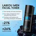 3-in-1 Men's Daily Skincare Set — Oil Control, Hyaluronic Acid Hydration & Skin Barrier Repair for All Skin Types
