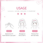 Japan Sakura Face Wash 100g — Brightening & Moisturizing Facial Cleanser for All Skin Types, Deep Pore Cleansing, Oil Control