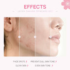 Compact-sized Japan Sakura 4-Piece Skincare Set — Complete Routine for Brightening, Hydration & Anti-Aging