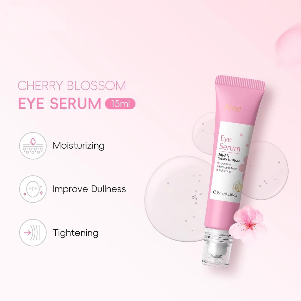 Japan Cherry Blossom Eye Serum Roller 15ml — Targets Dark Circles, Puffiness & Fine Lines — Niacinamide, Vitamin C & Hyaluronic Acid